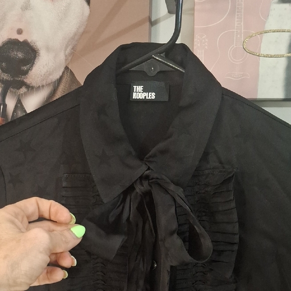 Kooples Black Star Ruffled Unique Blouse - Picture 4 of 12
